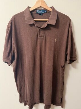 Ralph Lauren Brown Polo Shirt with Gold Pony Embroidery - Men's
